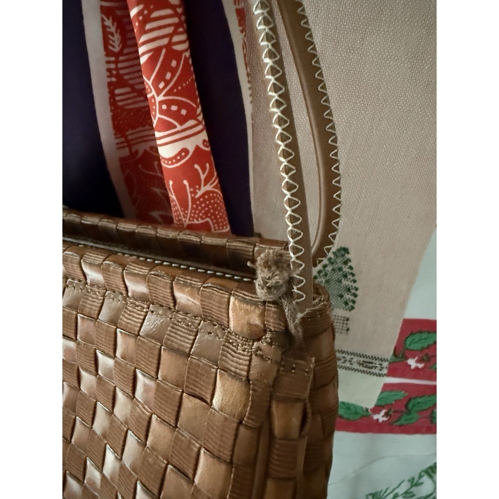 VTG Y2K 90s The Sak Woven Leather Ribbon Shoulder Bag Brown Boho Purse Hippie - Picture 4 of 13